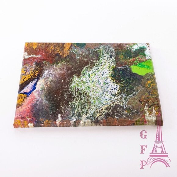 Abstract Art Acrylic pour small canvas painting wall home decor accent - Picture 3 of 6